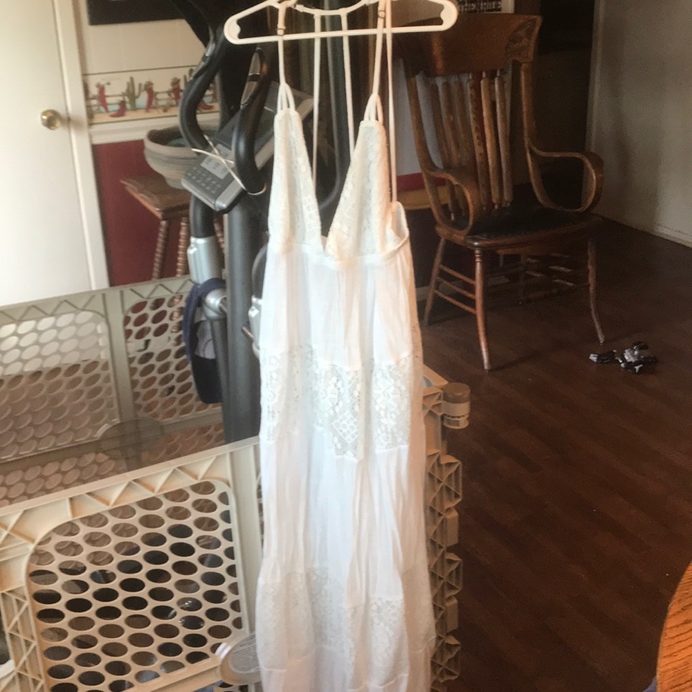 White beach style reception dress Sundress